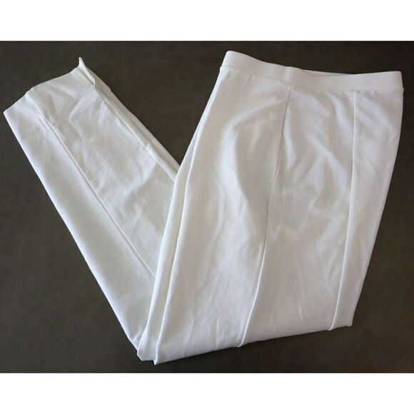 &Basics Women's Sz Medium Ivory Rayon/Nylon Blend Stretch Casual Pants $119 - Picture 9 of 10